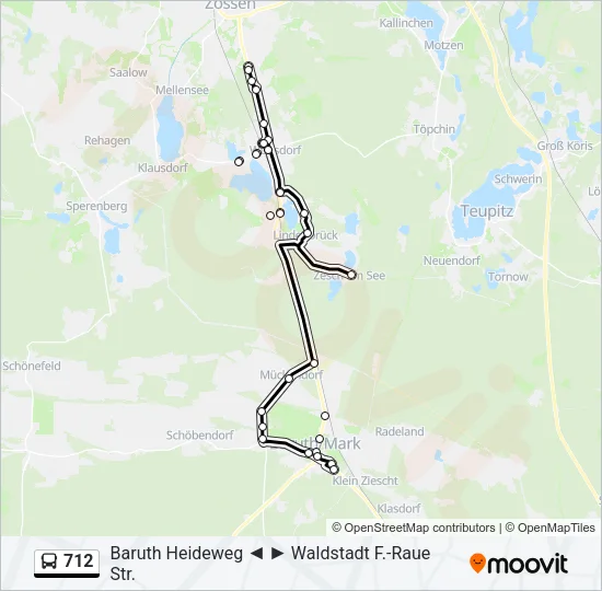 712 Bus Line Map