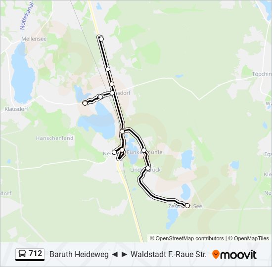 712 bus Line Map