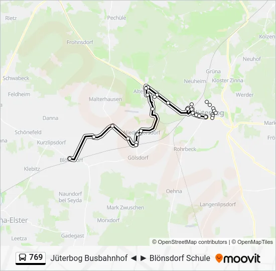 Автобус 769: карта маршрута