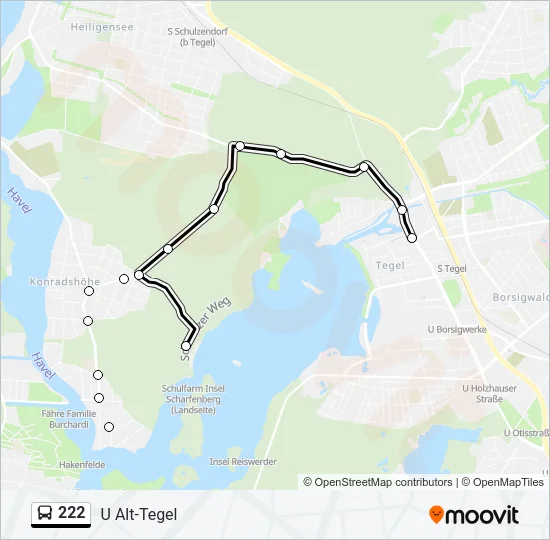222 Bus Line Map