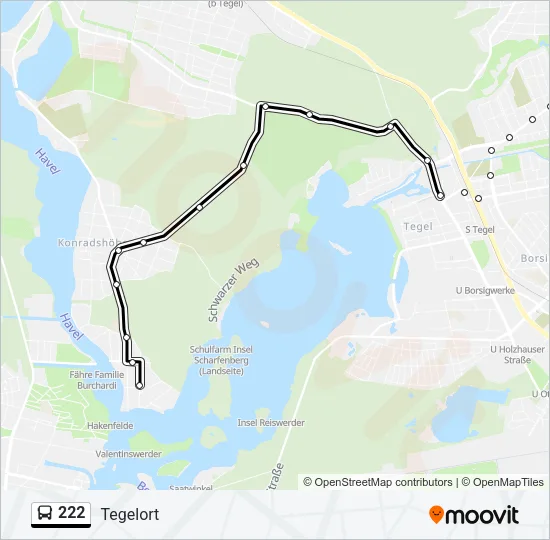 222 Bus Line Map