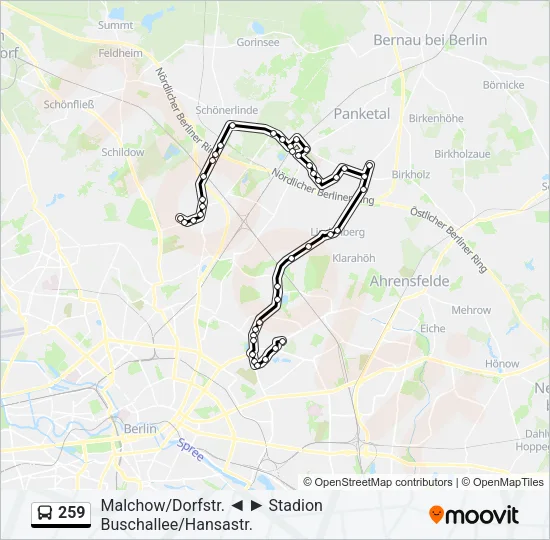 259 Bus Line Map