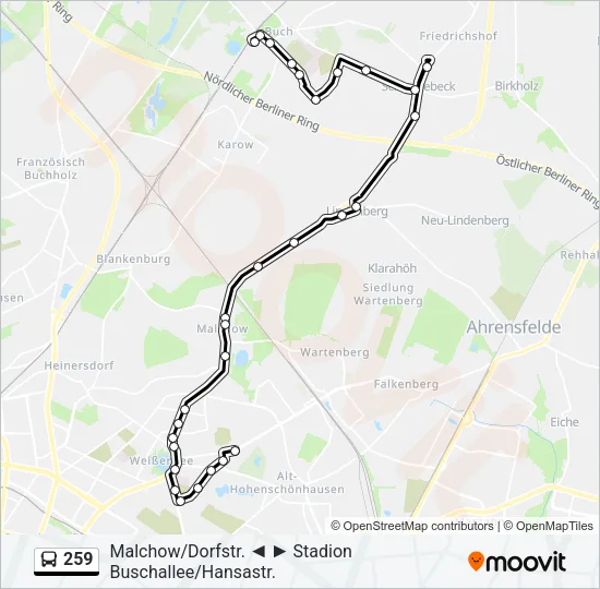 259 Bus Line Map