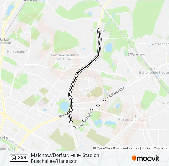 259 Bus Line Map