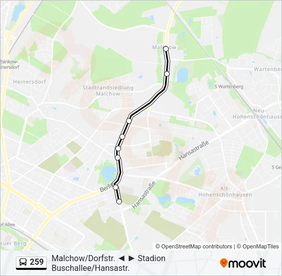 259 Bus Line Map