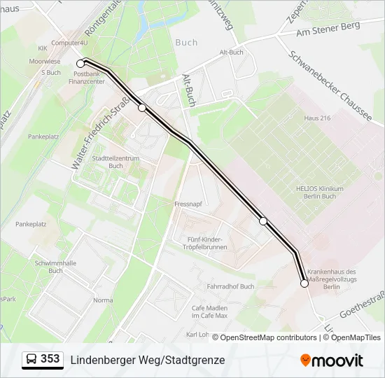 353 Bus Line Map