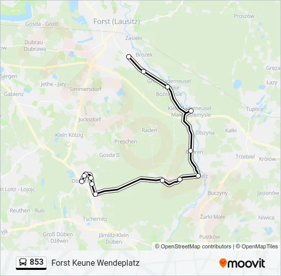 853 Bus Line Map