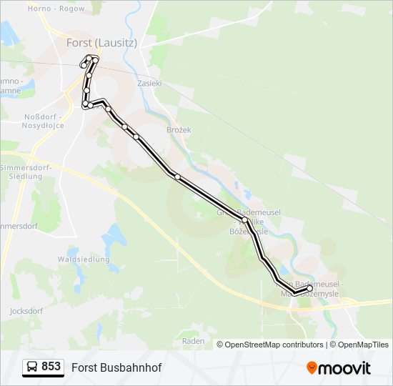 853 bus Line Map