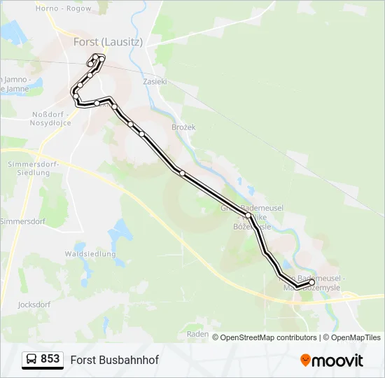 853 Bus Line Map