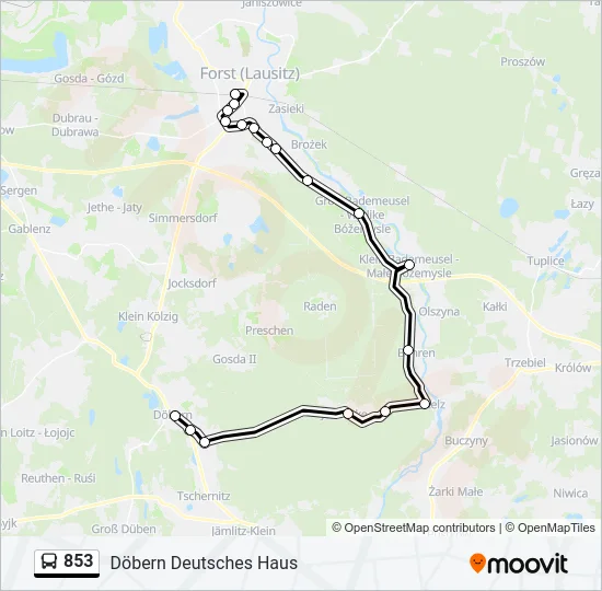 853 Bus Line Map