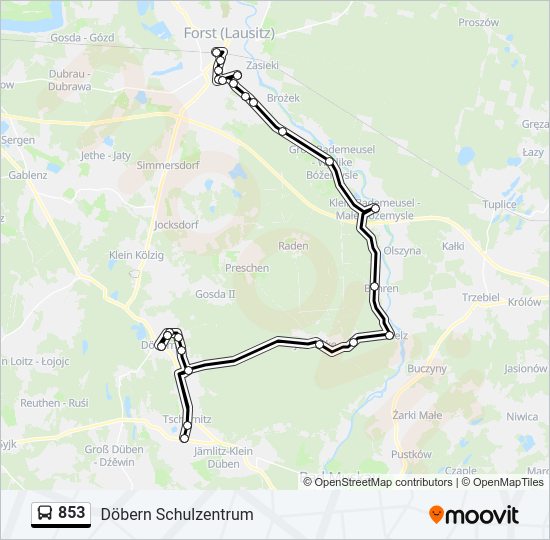 853 bus Line Map