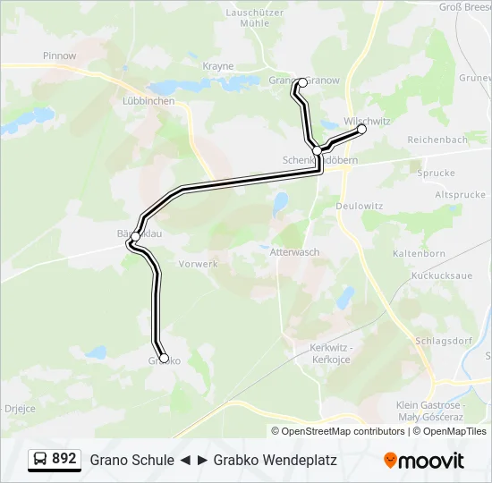 892 Bus Line Map