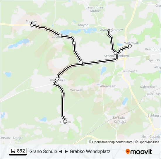892 Bus Line Map