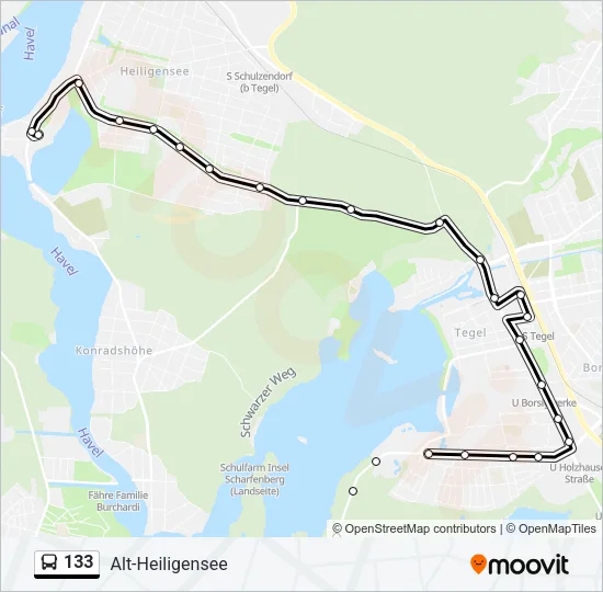 133 Bus Line Map