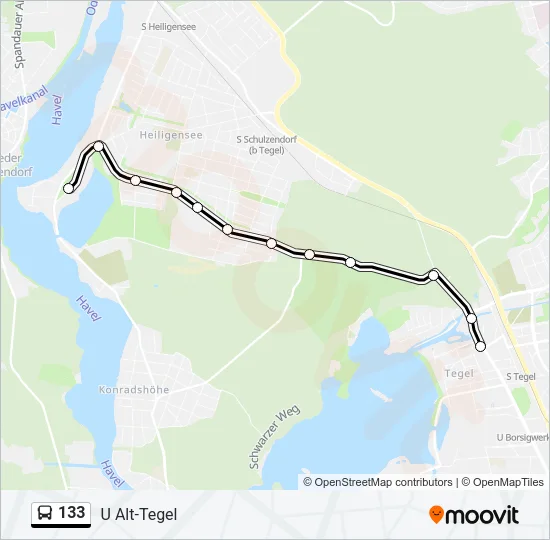 133 Bus Line Map