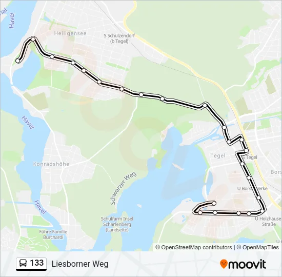 133 Bus Line Map
