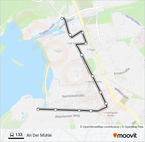 133 Bus Line Map