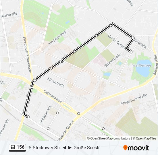 156 bus Line Map