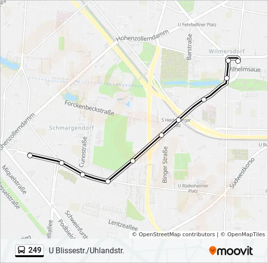 Автобус 249: карта маршрута