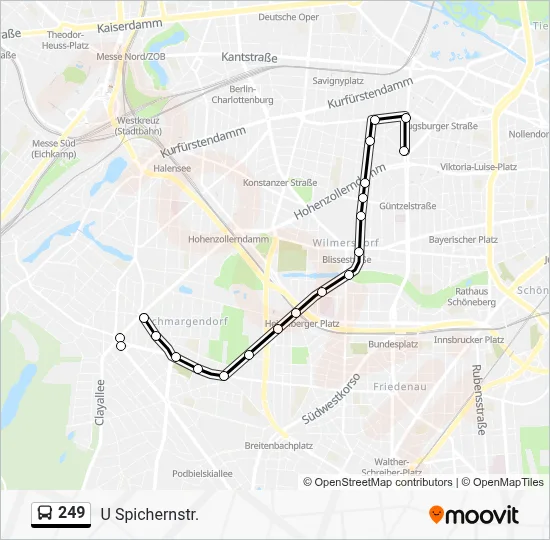 Buslinie 249 Karte