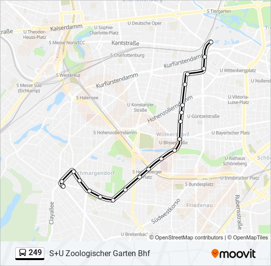Автобус 249: карта маршрута