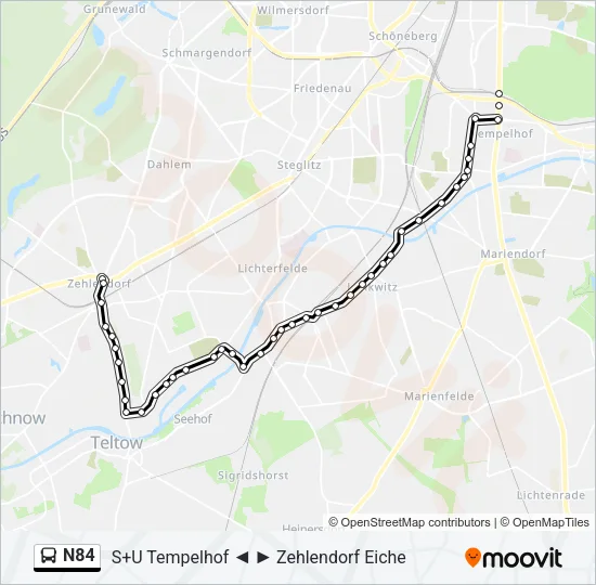N84 Bus Line Map