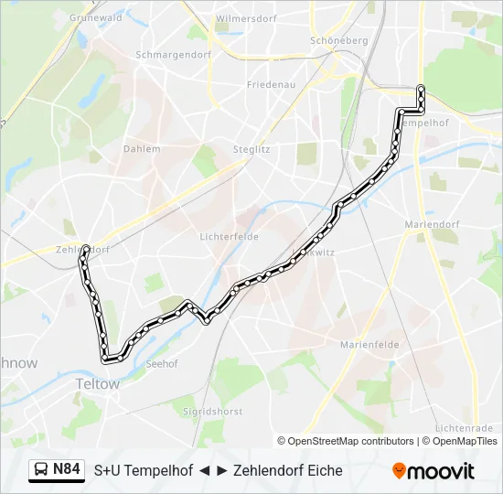 N84 Bus Line Map