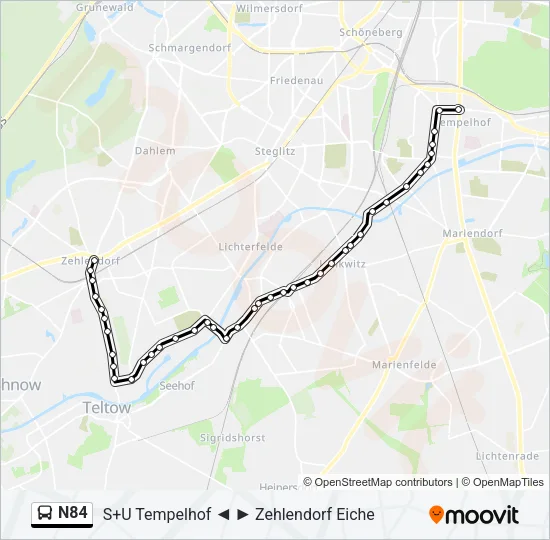 N84 Bus Line Map