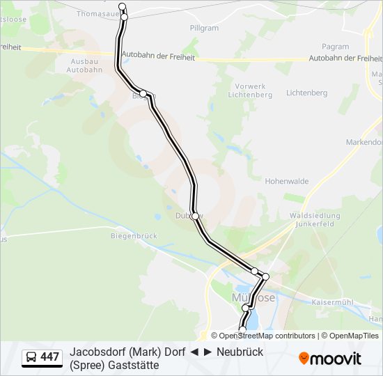 447 bus Line Map