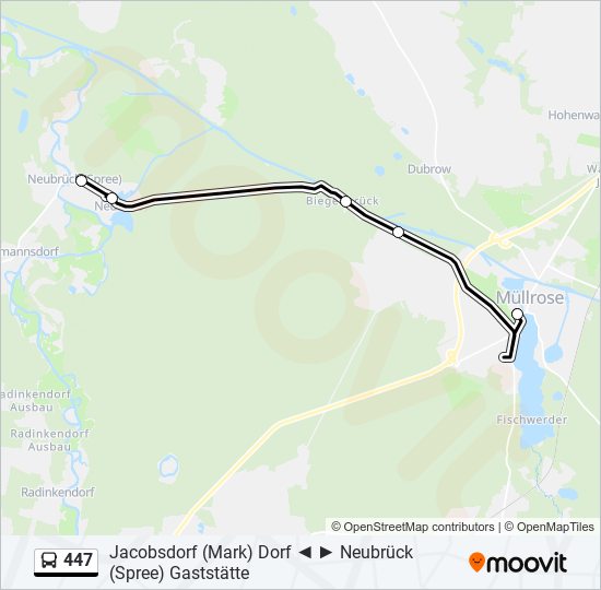 447 bus Line Map