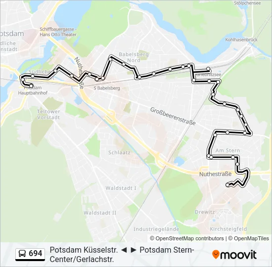 Автобус 694: карта маршрута