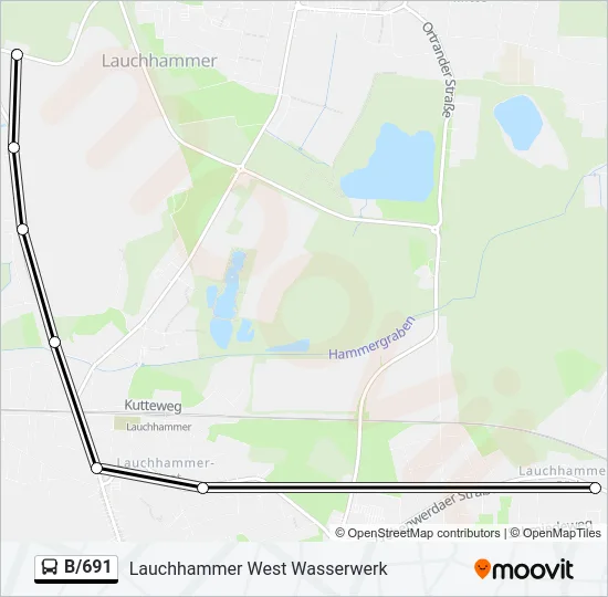 B/691 Bus Line Map