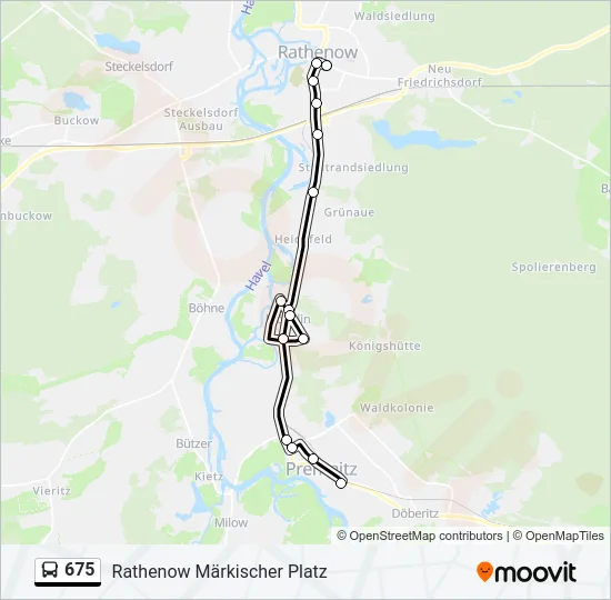 Автобус 675: карта маршрута