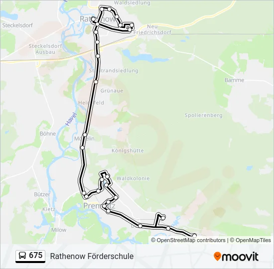 Автобус 675: карта маршрута