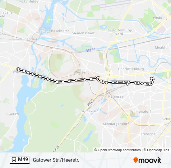 M49 Bus Line Map