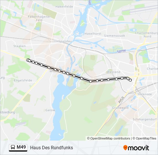 M49 bus Line Map