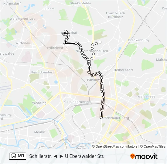 M1 Bus Line Map