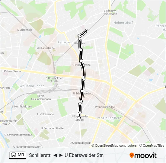 M1 Bus Line Map