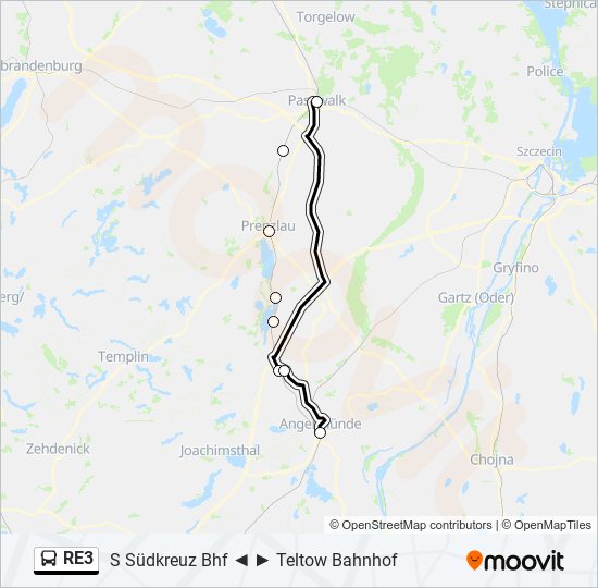 RE3 bus Line Map