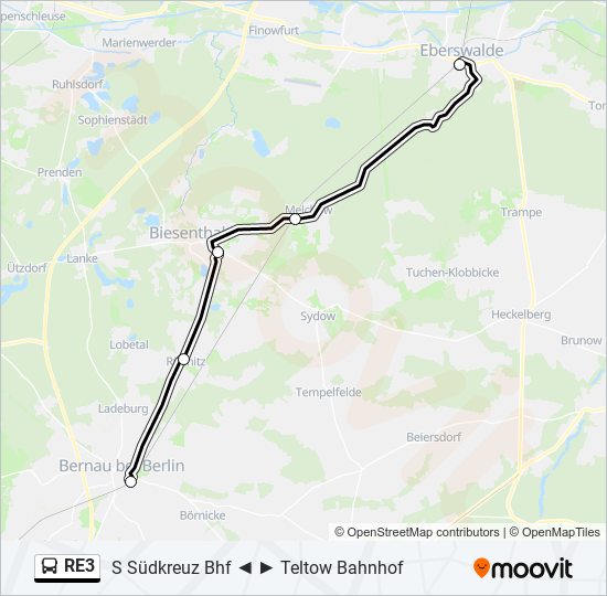 RE3 bus Line Map