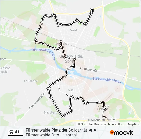 411 Bus Line Map