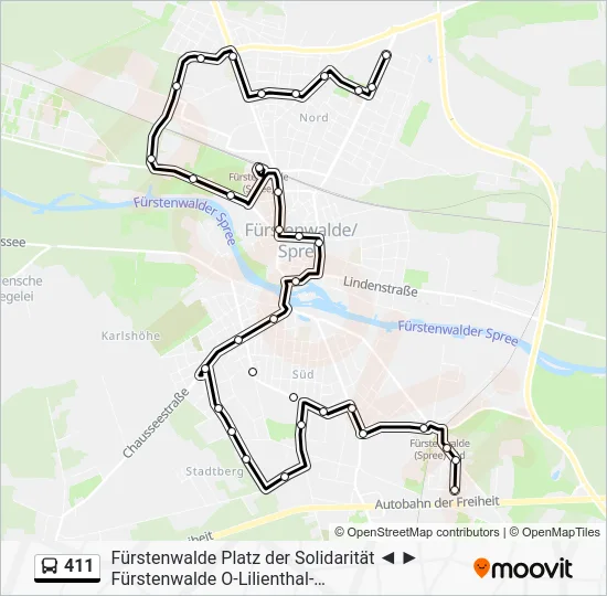 Автобус 411: карта маршрута