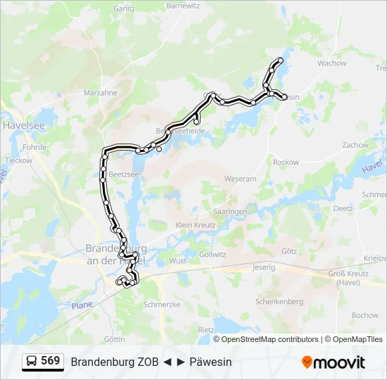 569 Bus Line Map