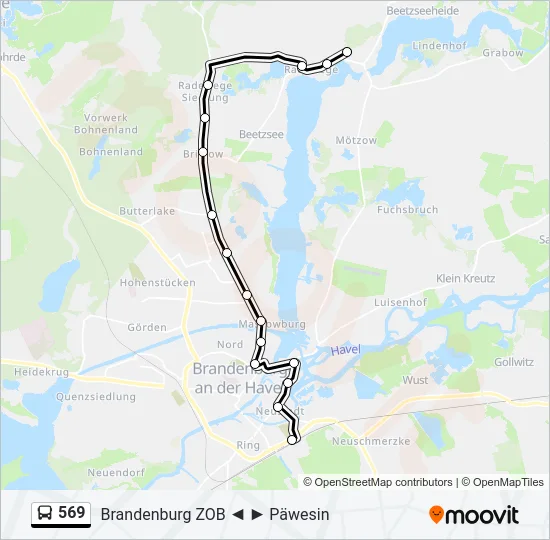 569 Bus Line Map