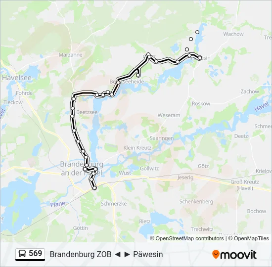 569 Bus Line Map