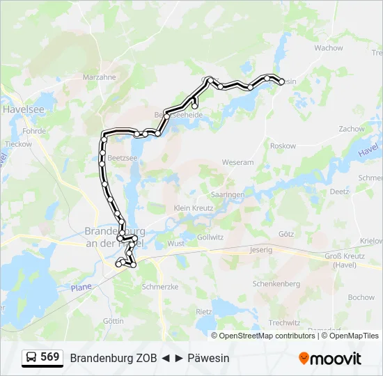 569 Bus Line Map