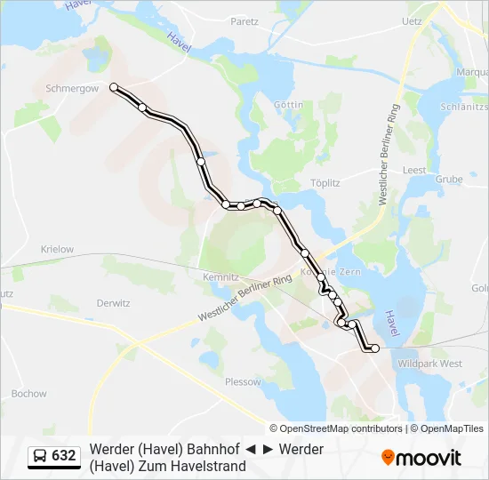 Автобус 632: карта маршрута