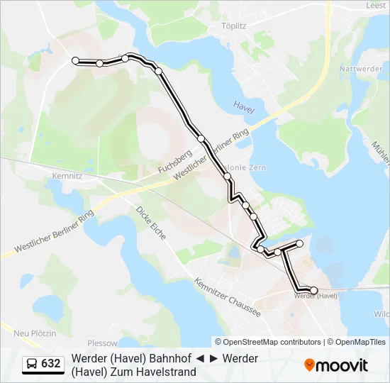 632 Bus Line Map