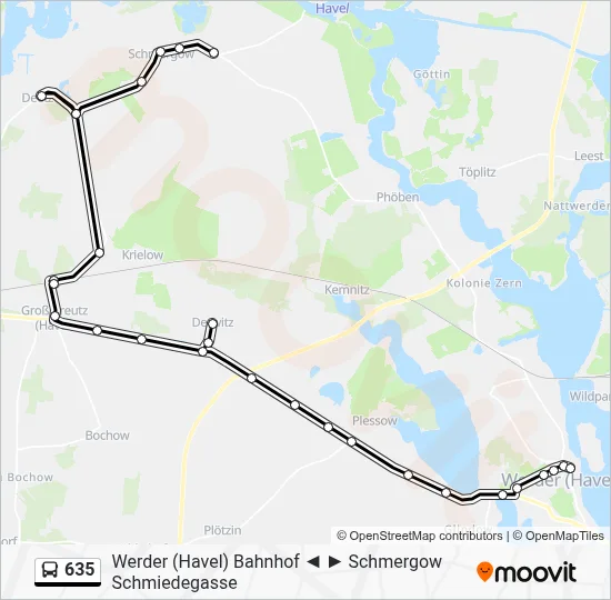 635 Bus Line Map