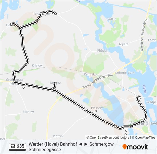 Buslinie 635 Karte